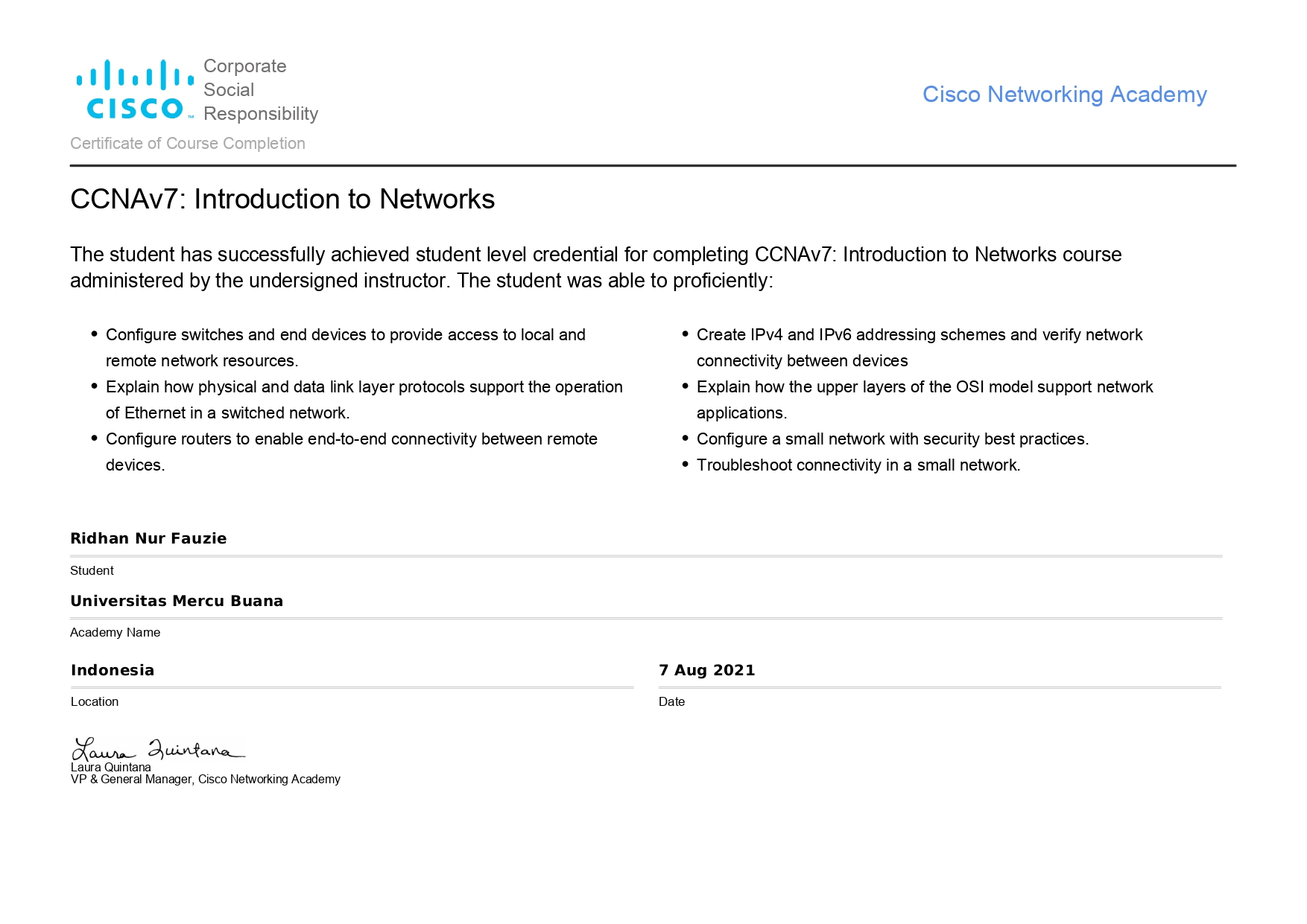 CCNAv7 Introduction To Networks